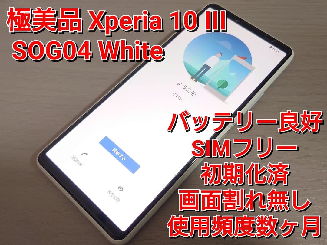 完動品 au Xperia 10 Ⅲ SOG04 RAM 6G SIMフリー