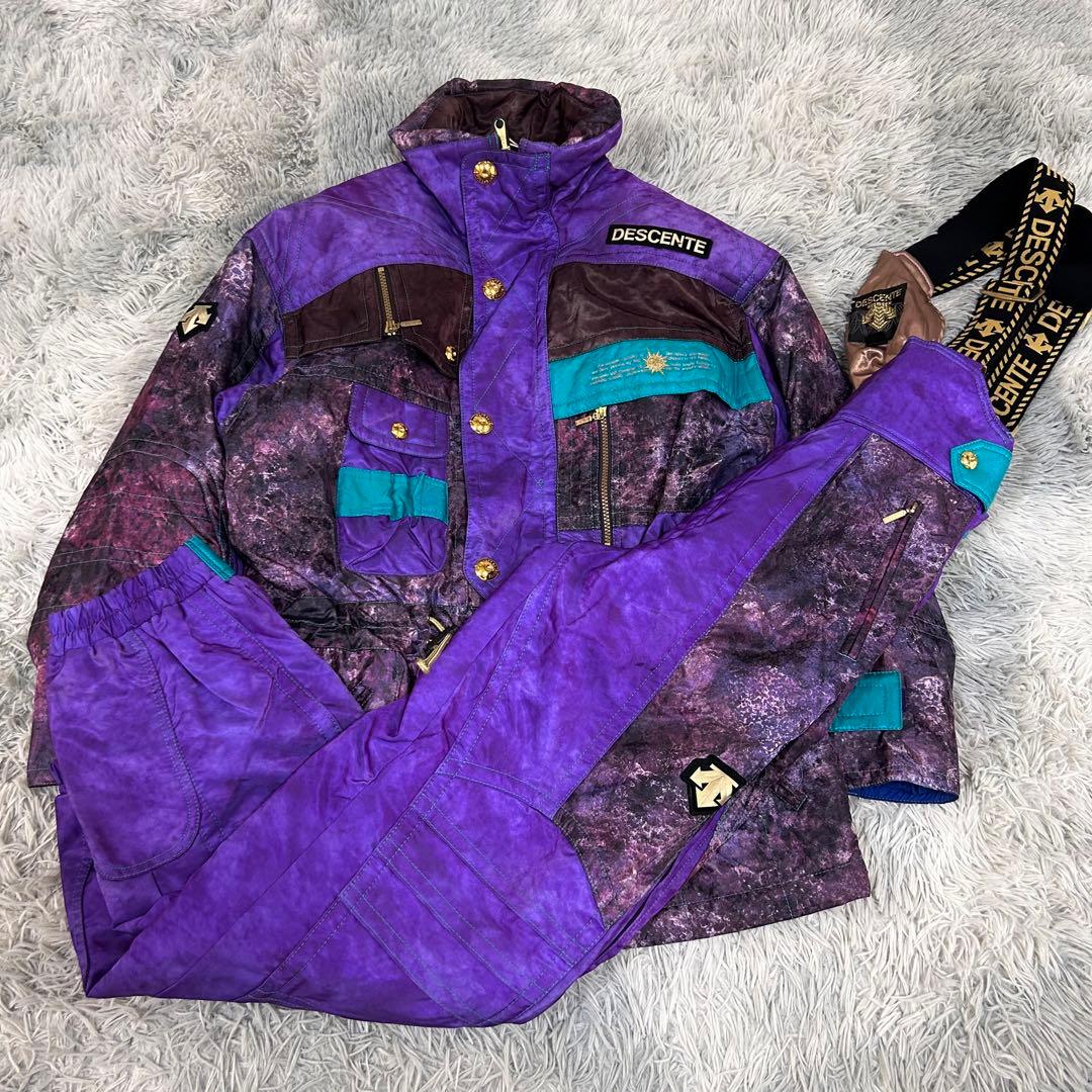 m6306【美品 デサント】レトロ スキーウェア セットアップ メンズ (L)