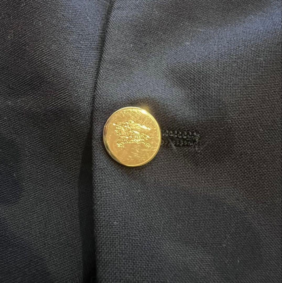 【売約済専用】Burberry 紺ブレ 刻印金ボタン テーラードジャケット濃紺