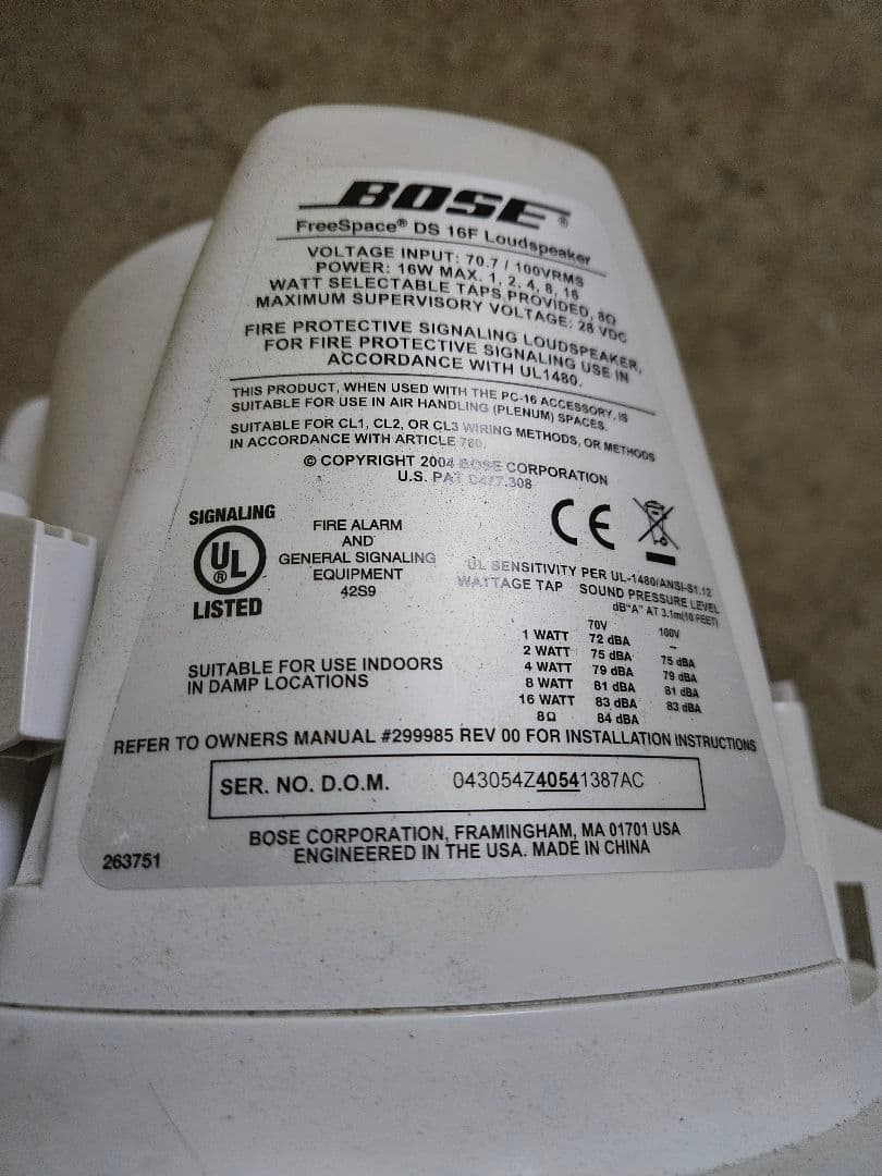 BOSE　品番-DS16F　スピーカー8個セット