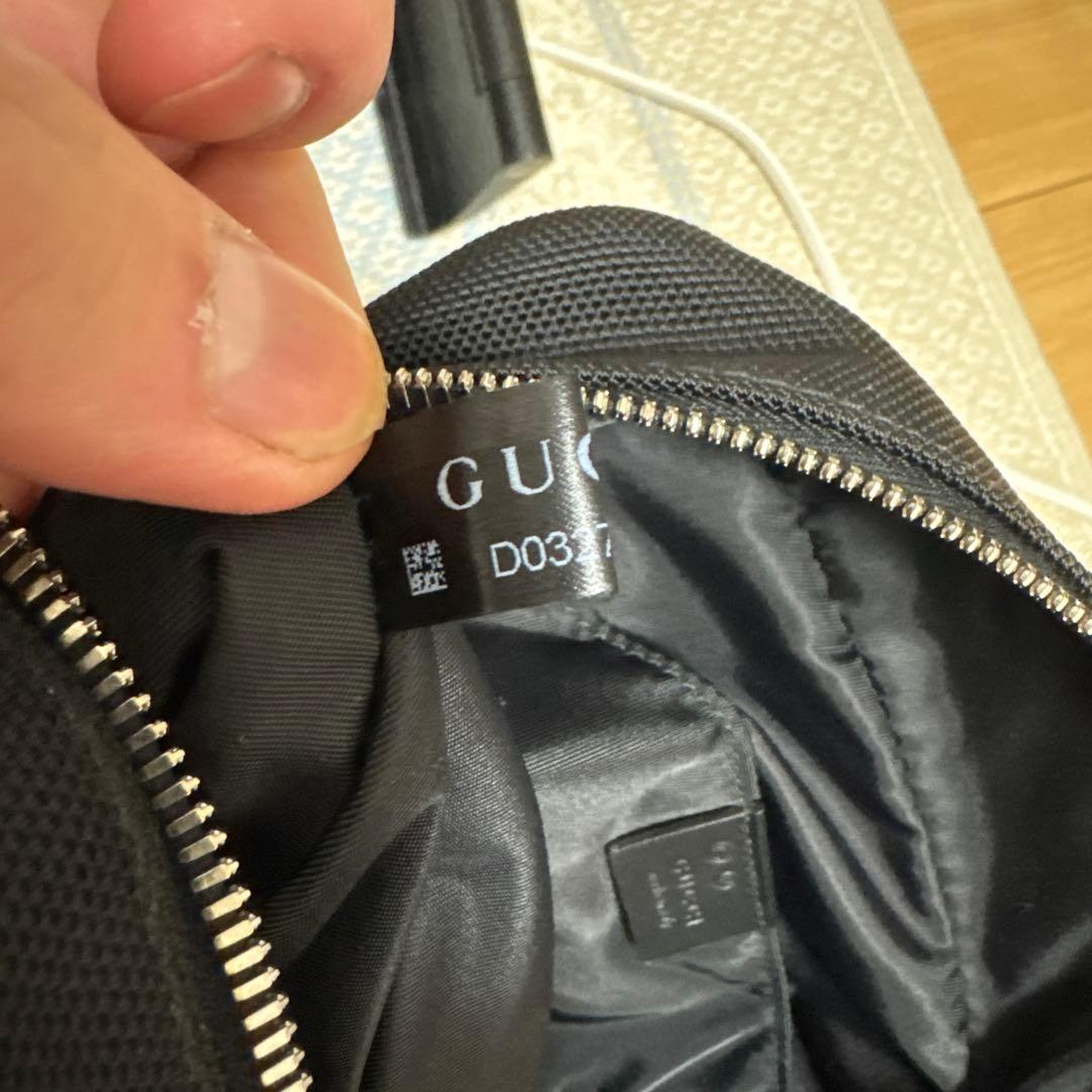 GUCCI シェリーライン　ナイロン×レザー　ブラック　セカンドバッグ　美品