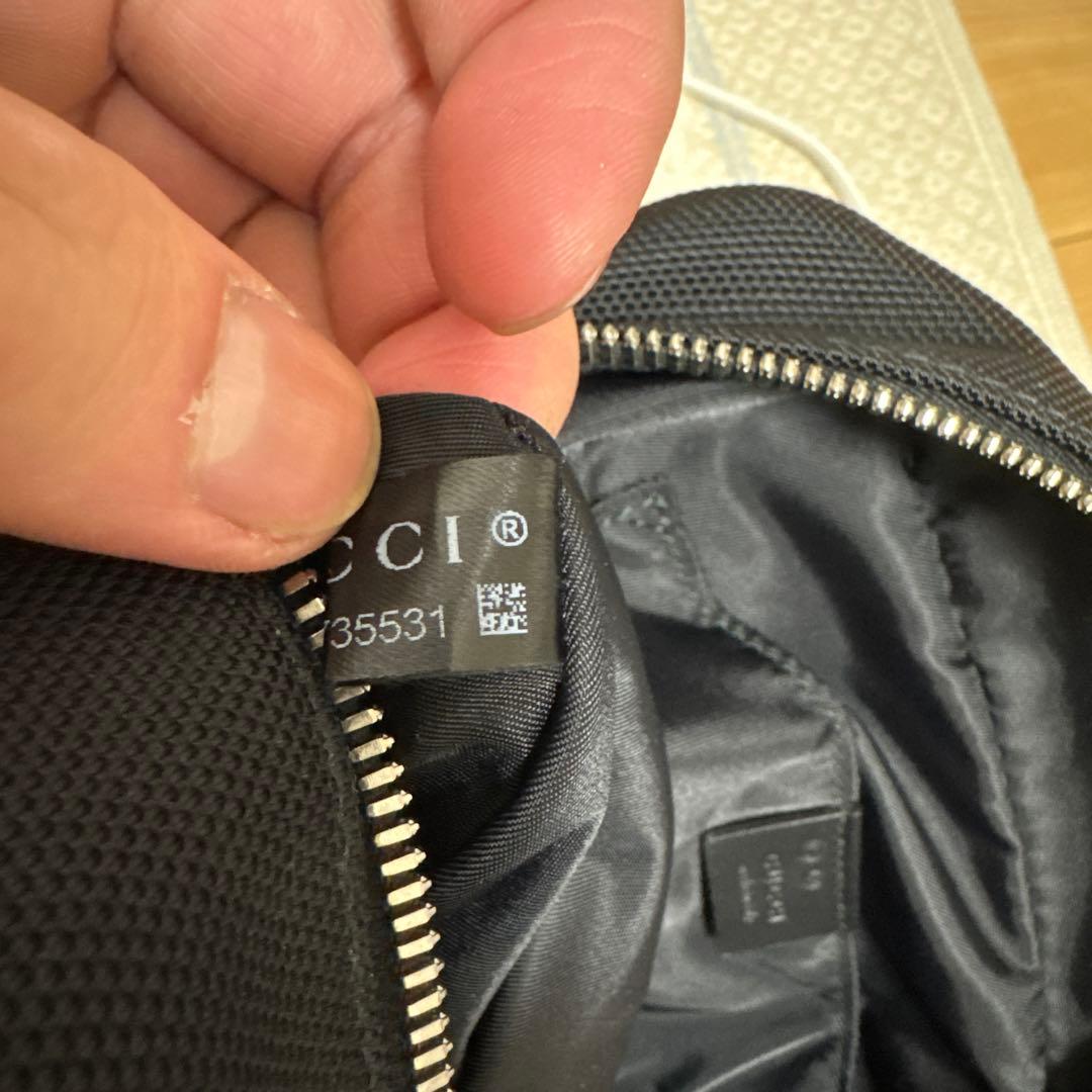 GUCCI シェリーライン　ナイロン×レザー　ブラック　セカンドバッグ　美品