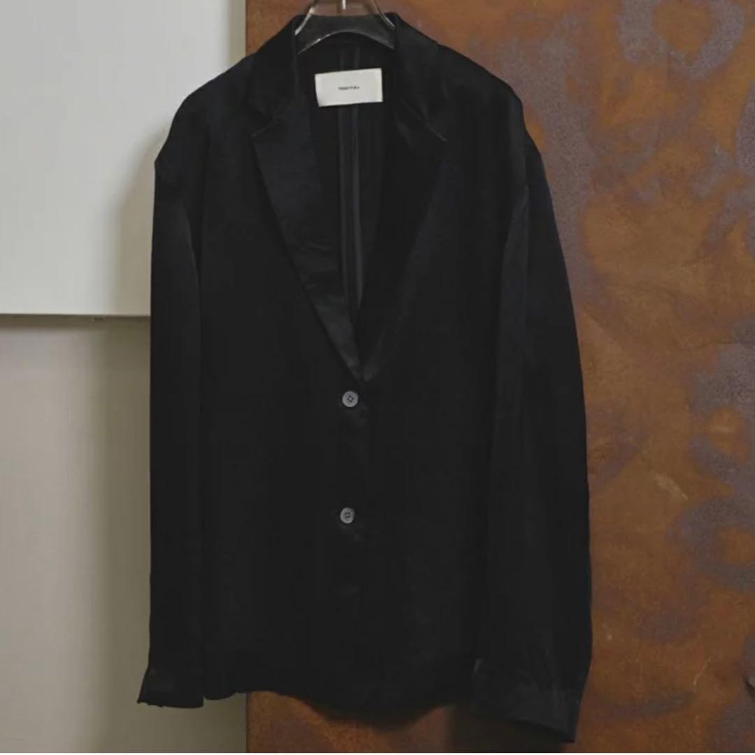 【美品】todayful 2025・SATIN OVER JACKET ブラック