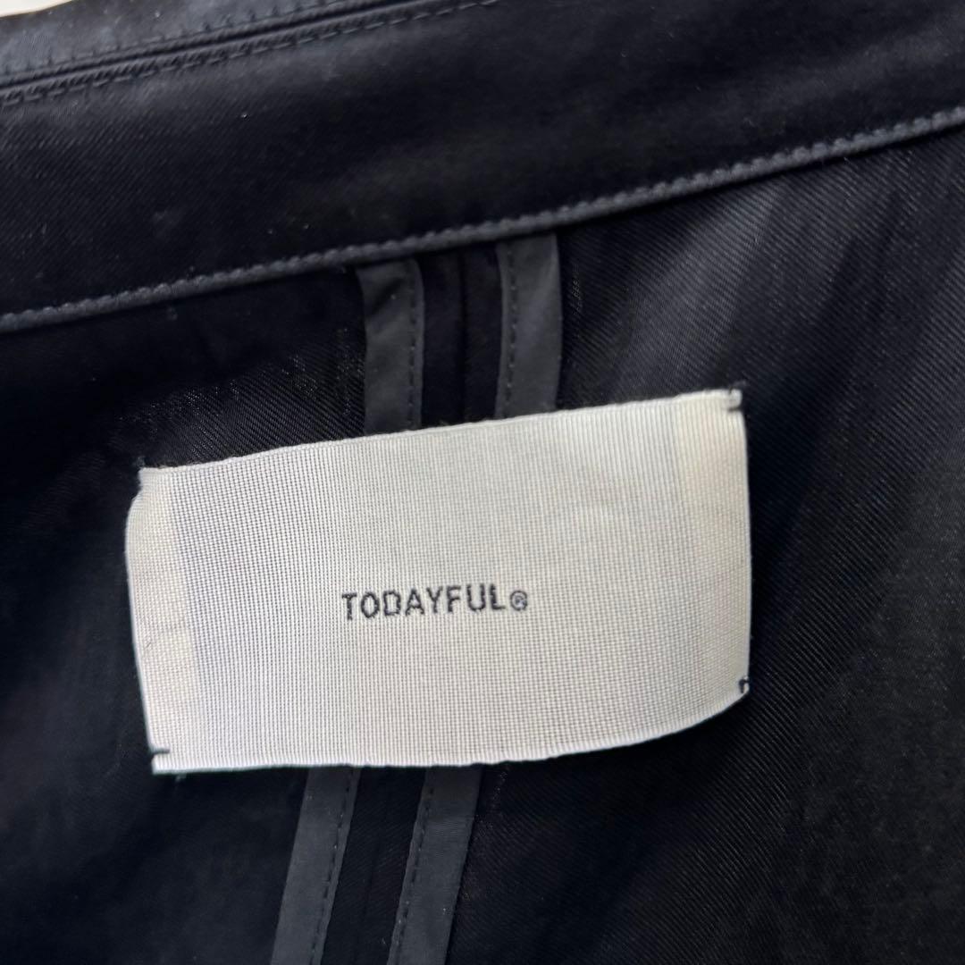 【美品】todayful 2025・SATIN OVER JACKET ブラック