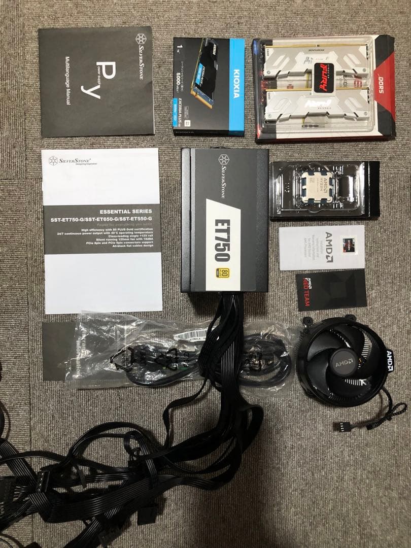 PCパーツセット　CPU DDR5 32GB SSD 1TB電源750W