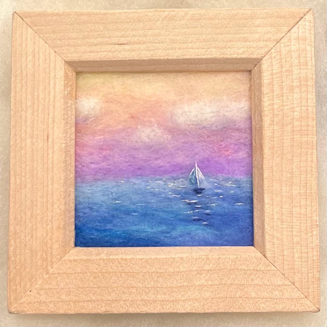 柴女 羊毛フェルト絵画フレーム付き3点おまとめ