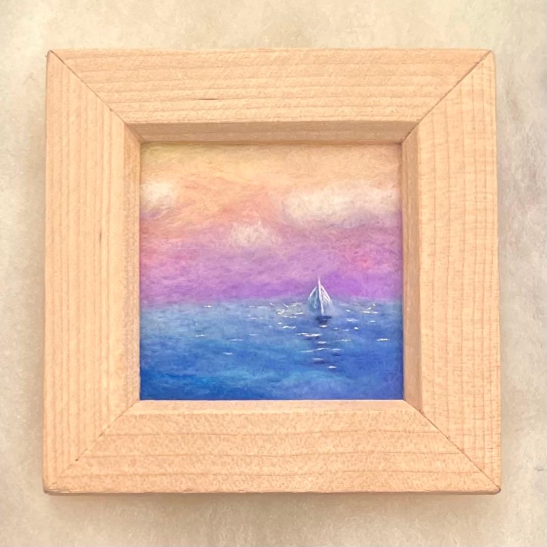 柴女 羊毛フェルト絵画フレーム付き3点おまとめ