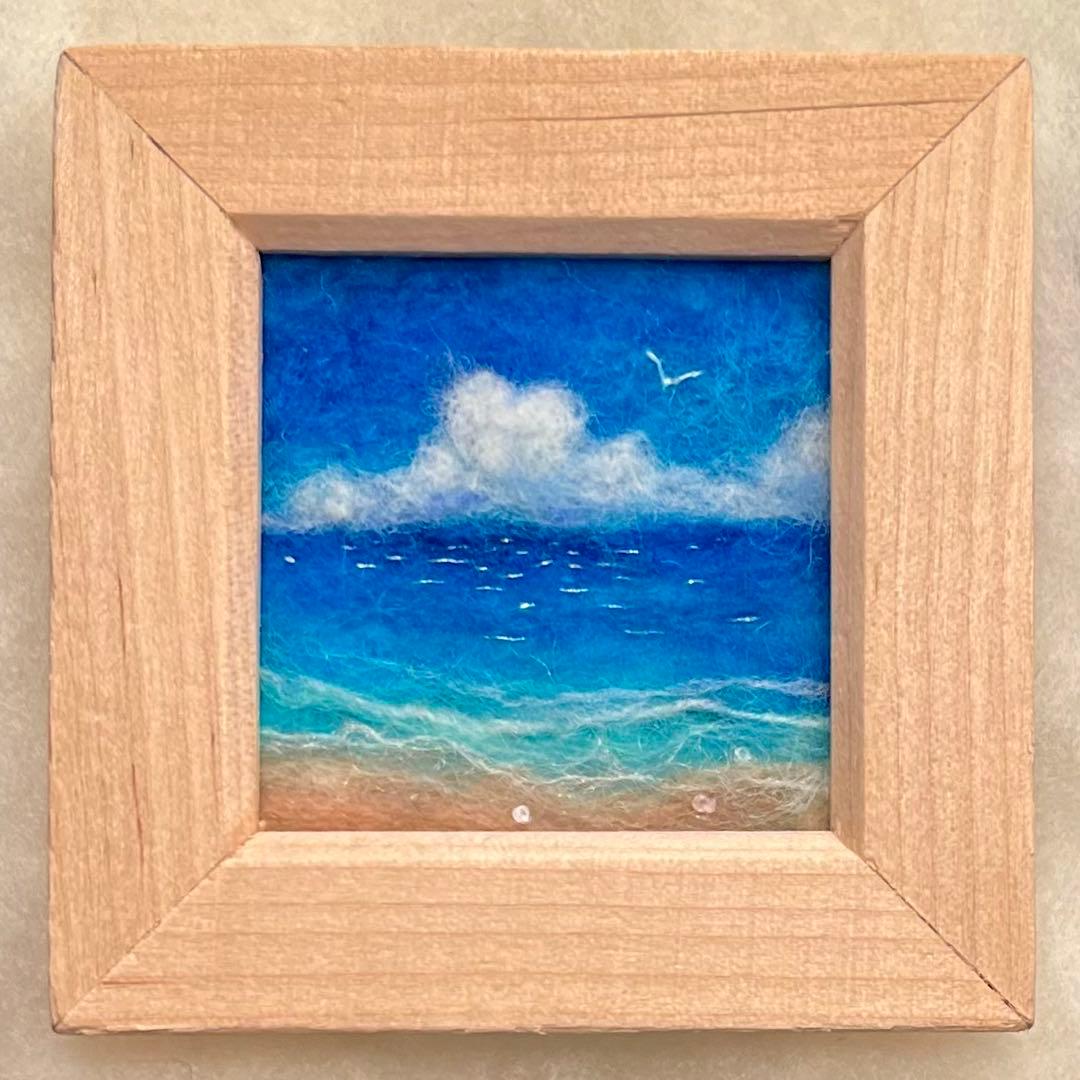 柴女 羊毛フェルト絵画フレーム付き3点おまとめ