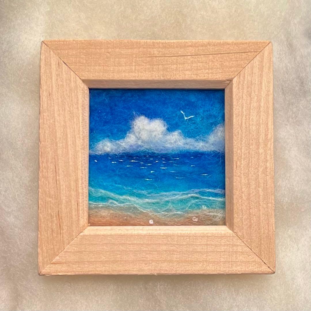 柴女 羊毛フェルト絵画フレーム付き3点おまとめ