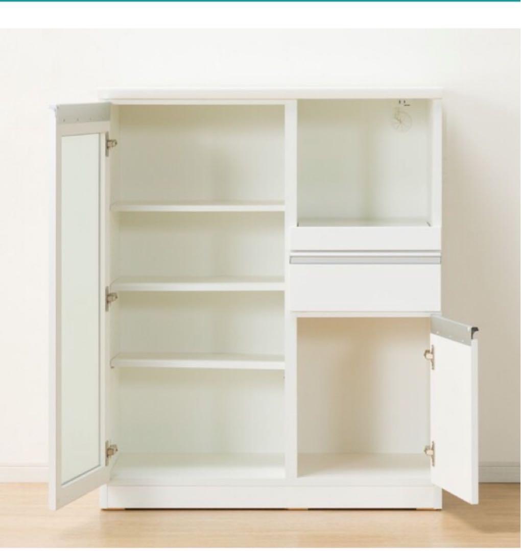 ニトリ　食器棚　キッチンカウンターMRB(レジュームLE 90 WH)