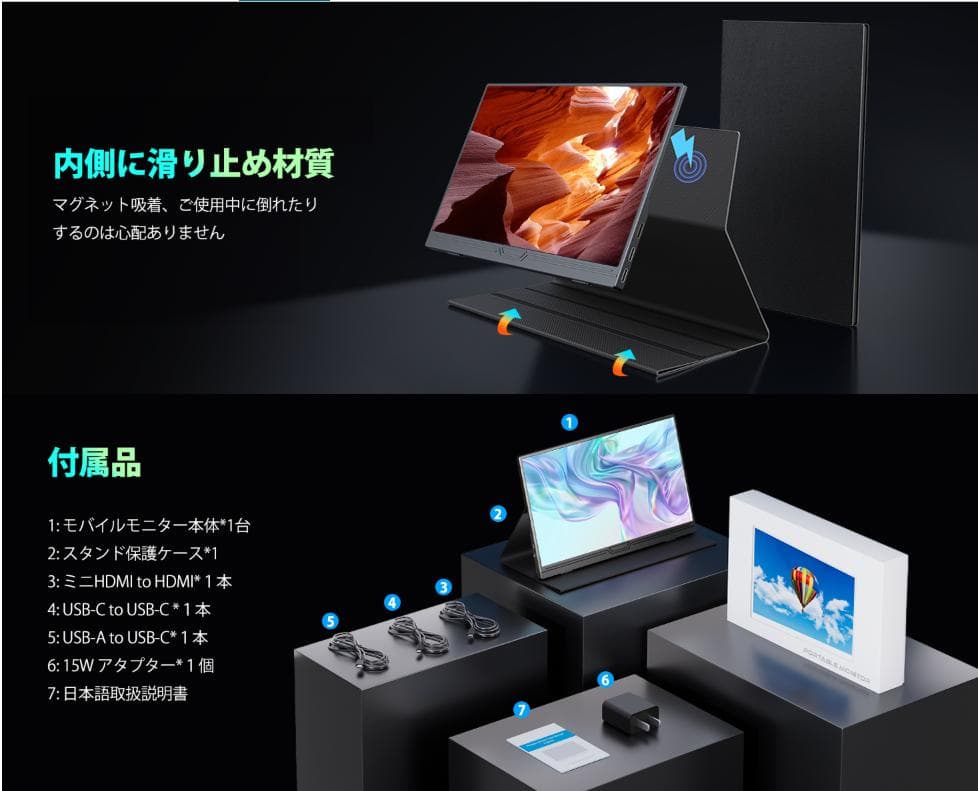モバイルモニター 15.6インチ HDMI USB-C