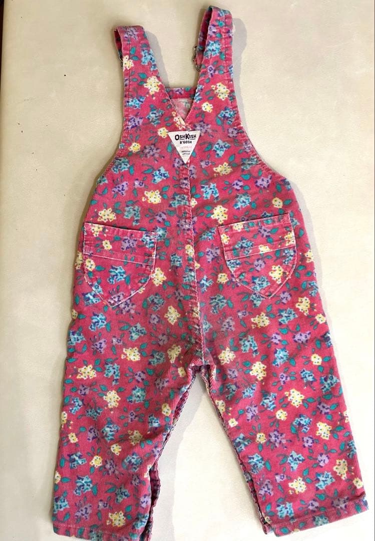 OSH KOSH 希少‼︎花柄コーデュロイロンパース