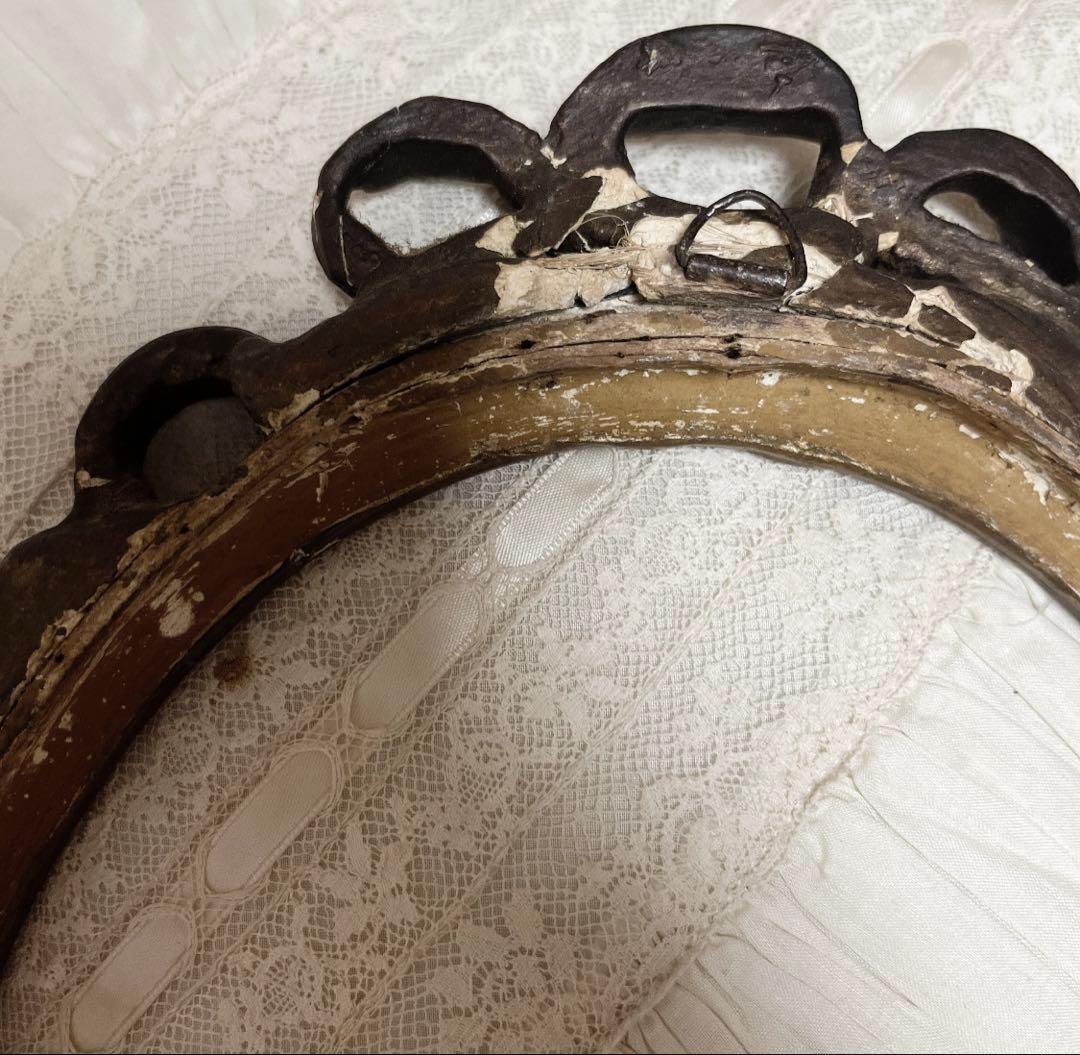 フランスアンティークリボン額