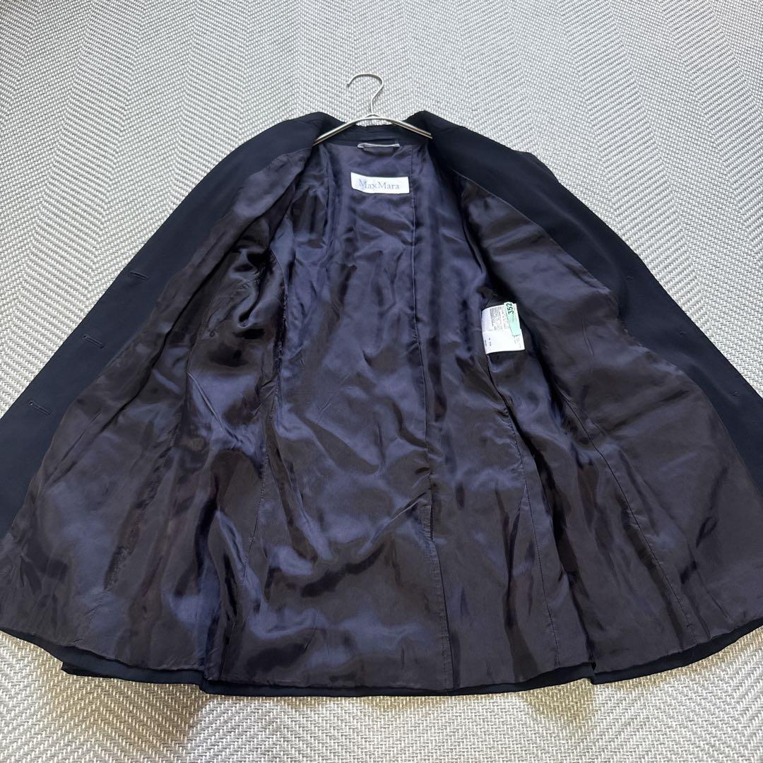 極美品 MaxMara ヴァージンウール 上質テーラードジャケット 42 紺ブレ