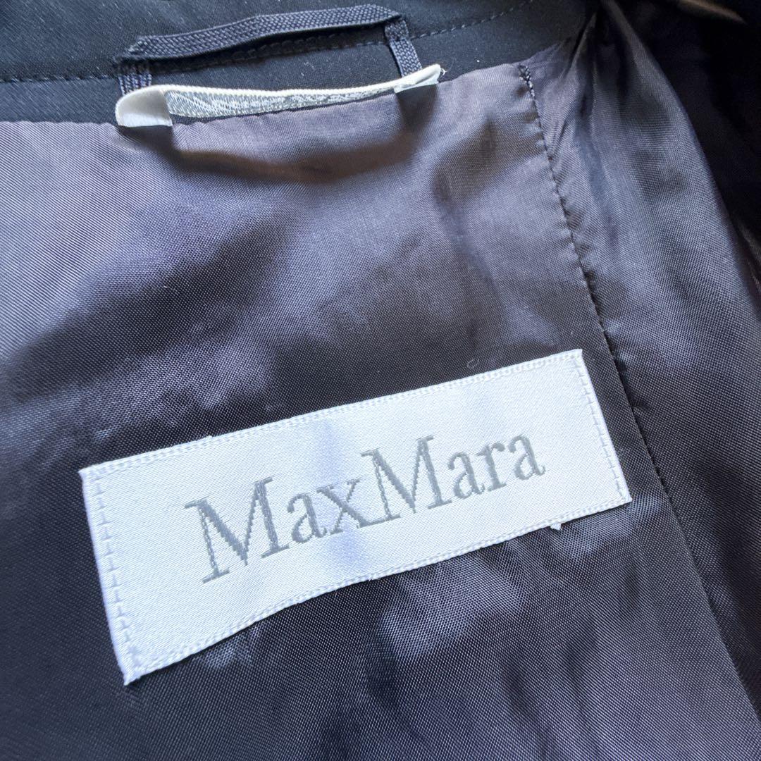 極美品 MaxMara ヴァージンウール 上質テーラードジャケット 42 紺ブレ