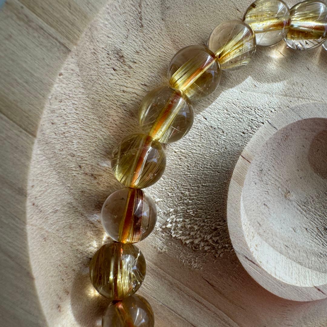 ★Mr.crow★【ルチルクォーツ】高品質 天然石 ブレスレット