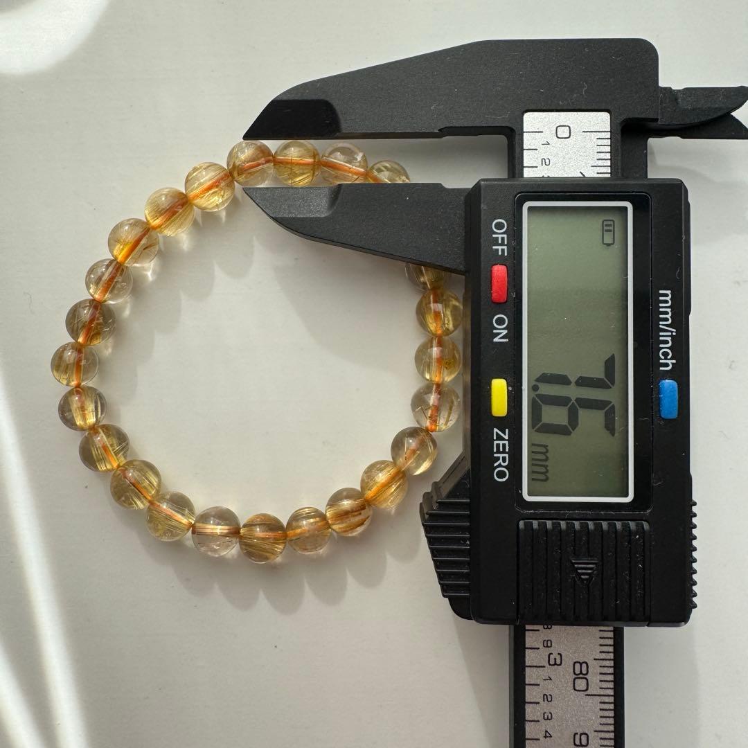 ★Mr.crow★【ルチルクォーツ】高品質 天然石 ブレスレット