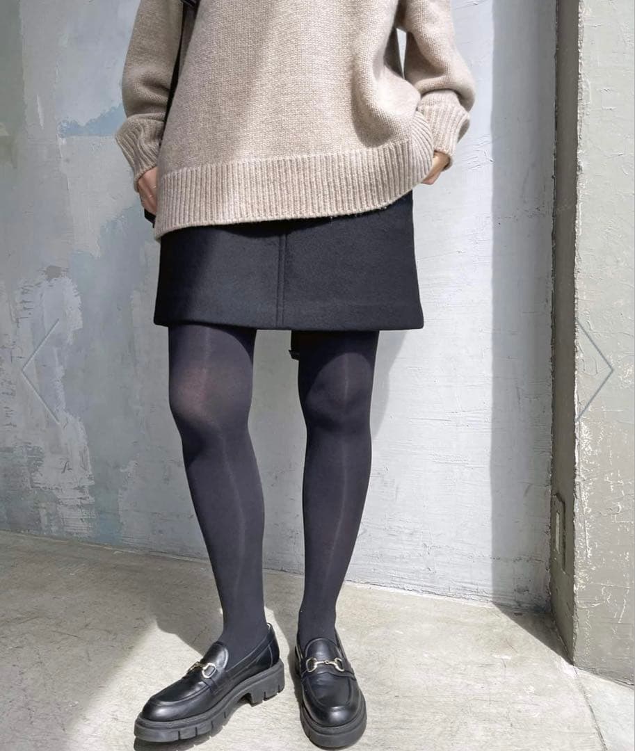 完売⭐︎Spick and SpanメルトンAラインミニスカート 黒36