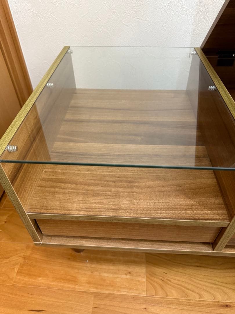 LOWYA 鏡台 ウッド調 ローテーブル ドレッサー 送料無料