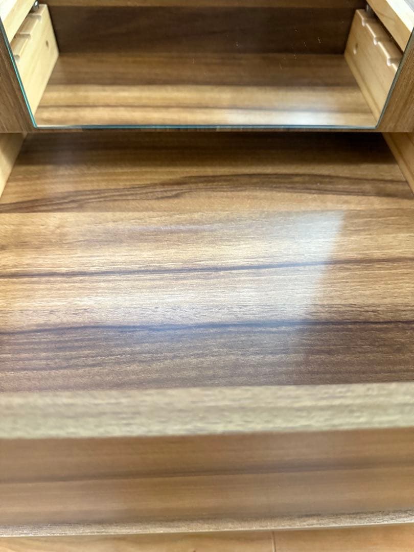 LOWYA 鏡台 ウッド調 ローテーブル ドレッサー 送料無料