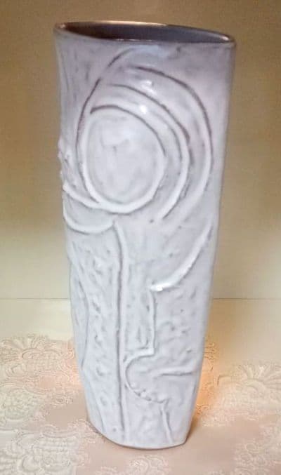 hana　ホワイト 陶器製 円筒形花瓶　作家物