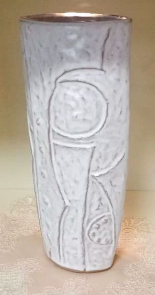 hana　ホワイト 陶器製 円筒形花瓶　作家物