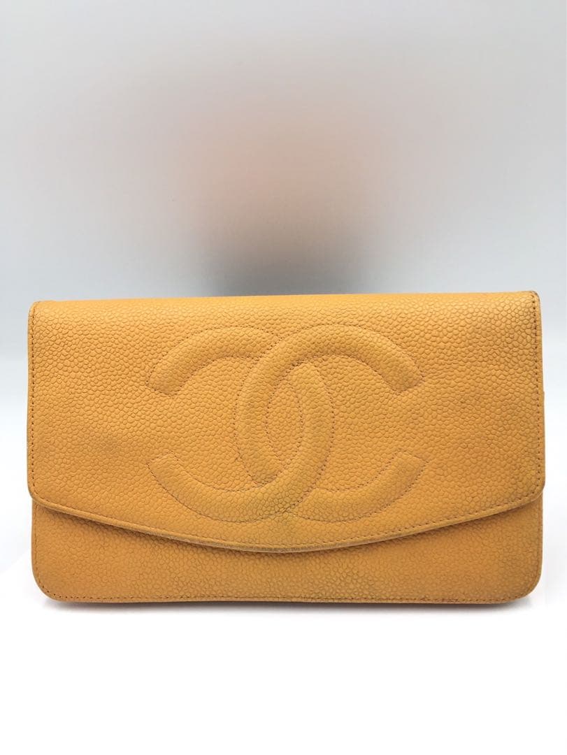 シャネル　キャビアスキン　長財布　ポーチ