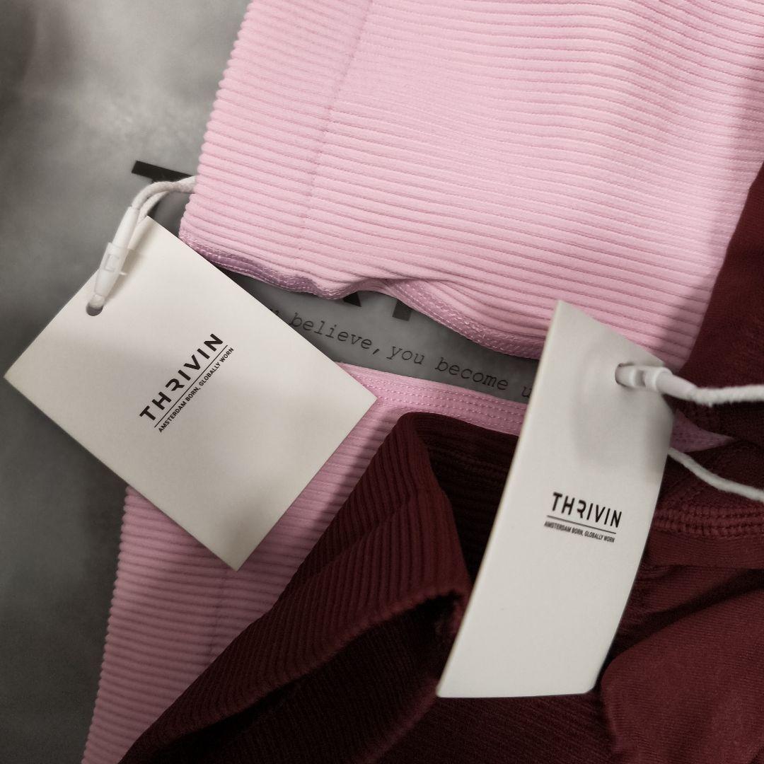 THRIVIN エレベート リブ ミッドウエスト コンターショーツ 二つセット