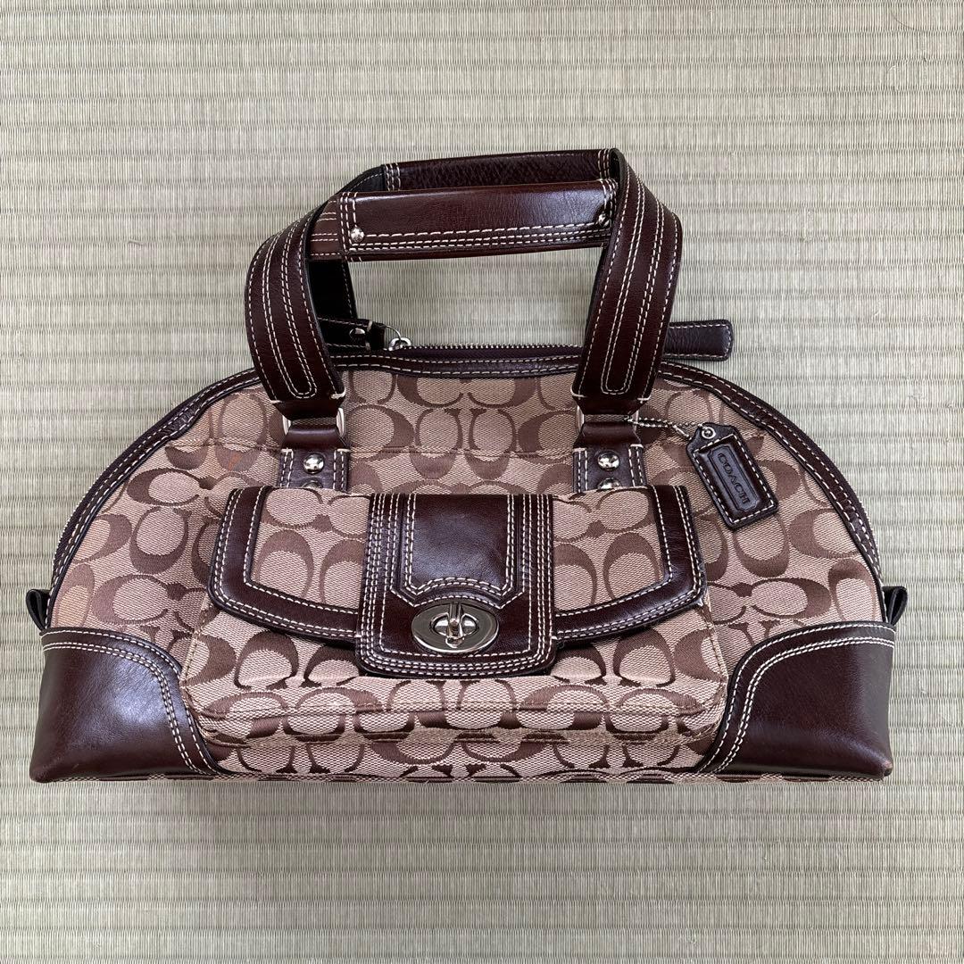 COACH ベージュ ブラウン ハンドバッグ