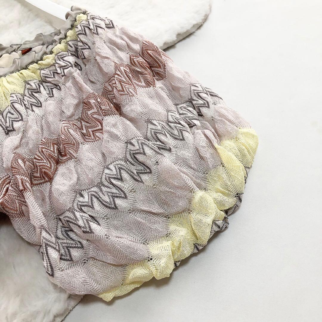 MISSONI*ミッソーニ　ボーダー柄　半袖カットソー　パフスリーブ　Tシャツ