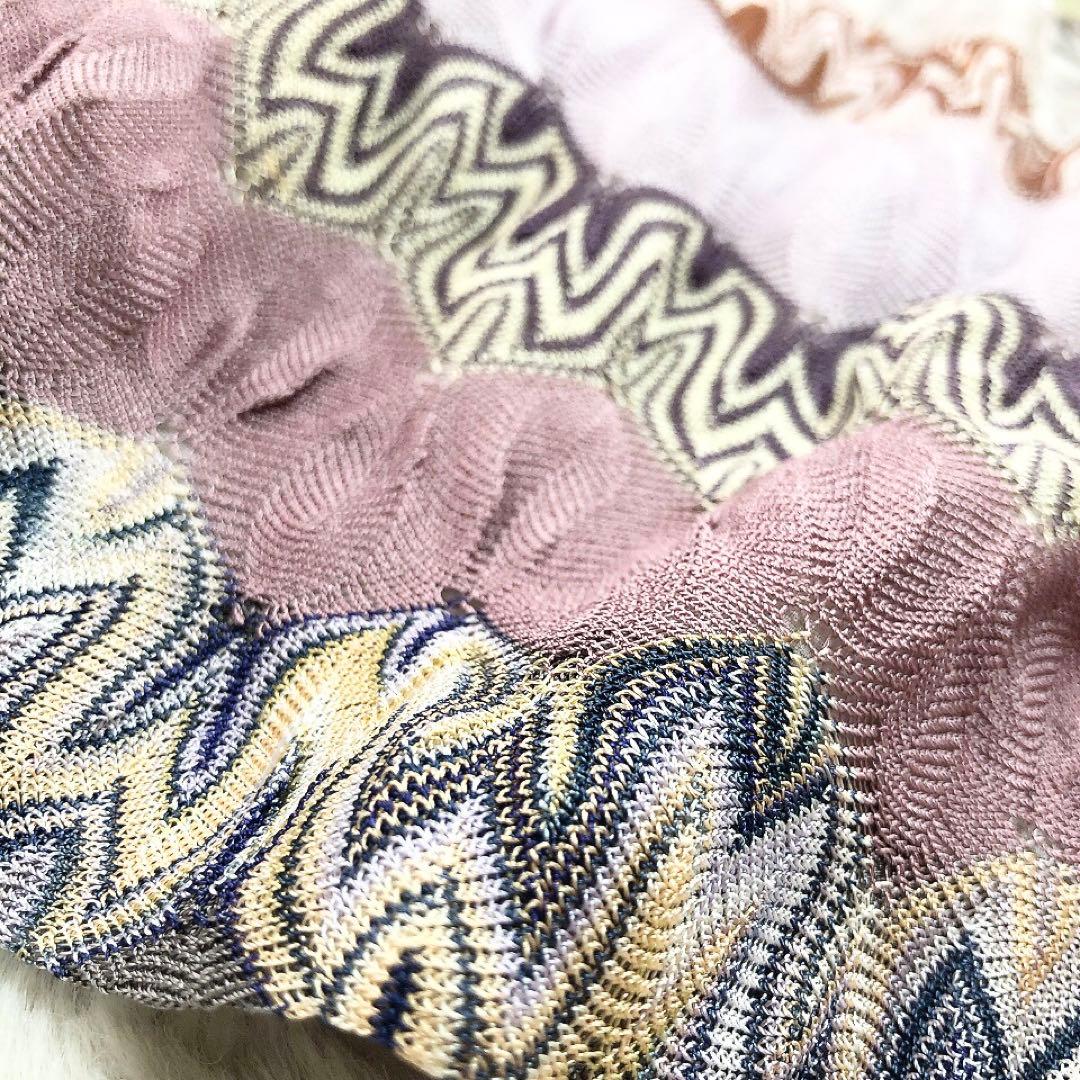 MISSONI*ミッソーニ　ボーダー柄　半袖カットソー　パフスリーブ　Tシャツ