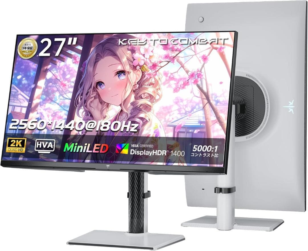 【ほぼ未使用】KTC M27T6 2K/180Hz/HDR1400対応モニター