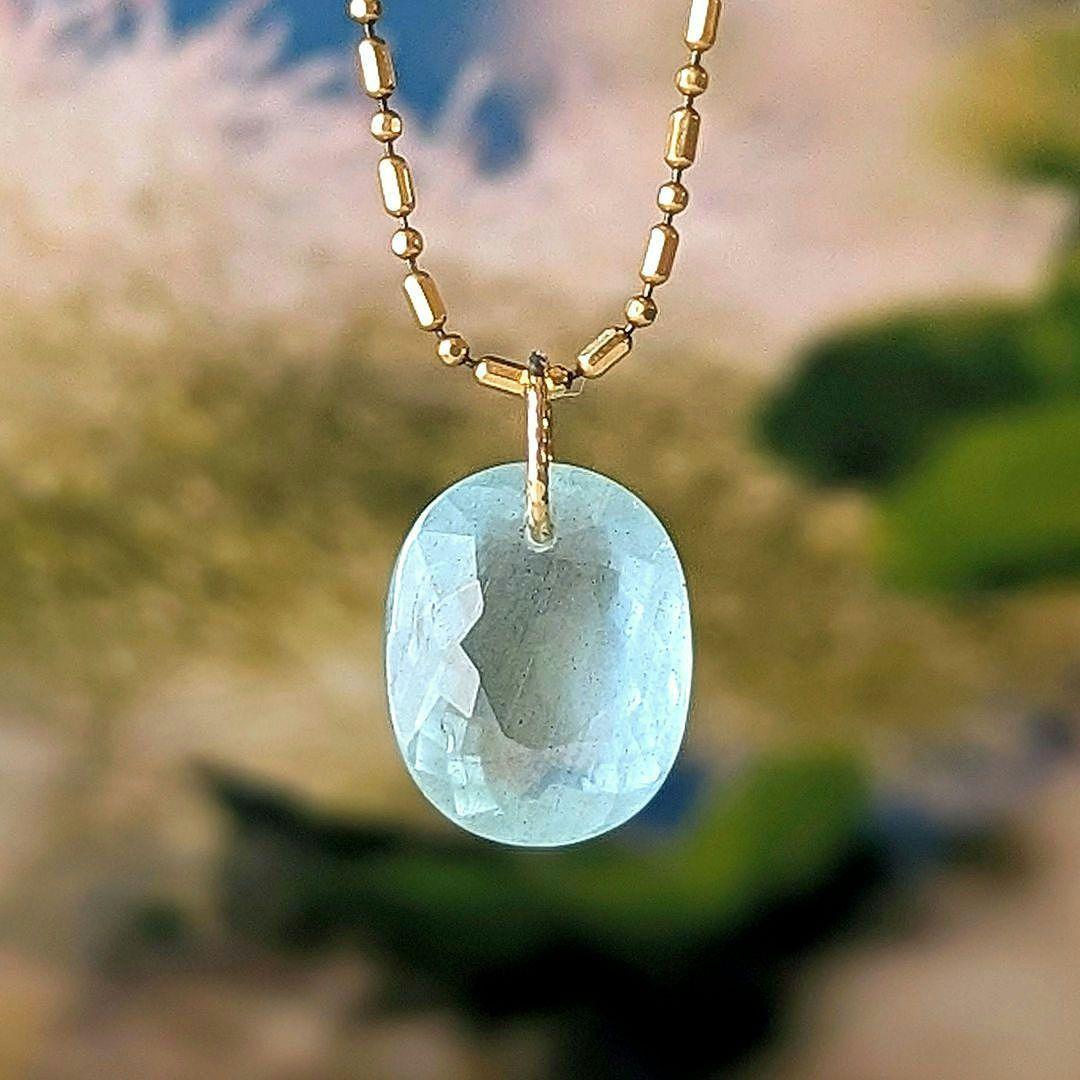 ♢なこ♢K18 アクアマリン 4.37ct ネックレスチャーム