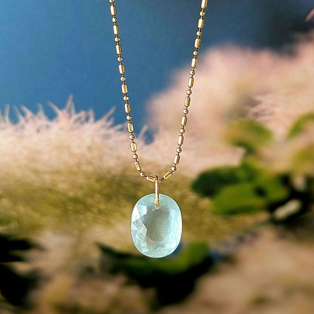 ♢なこ♢K18 アクアマリン 4.37ct ネックレスチャーム