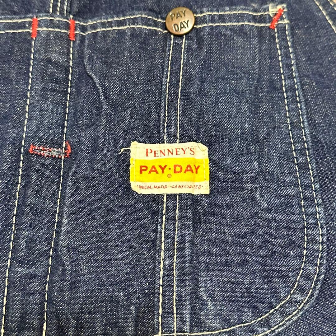 PAYDAY デニムオーバーオール 濃紺 美品 PENNEY'S 50s 60s