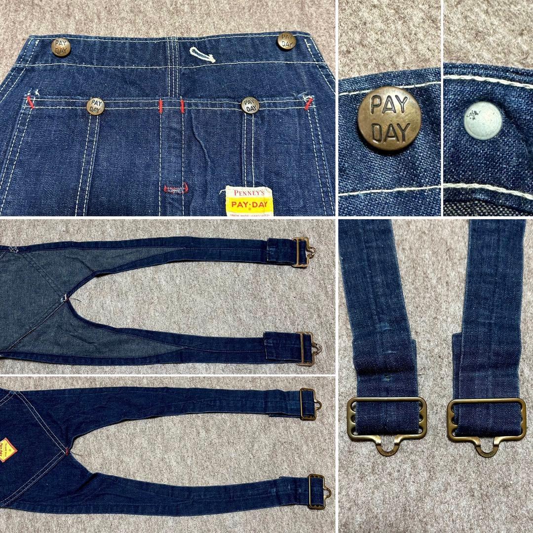 PAYDAY デニムオーバーオール 濃紺 美品 PENNEY'S 50s 60s