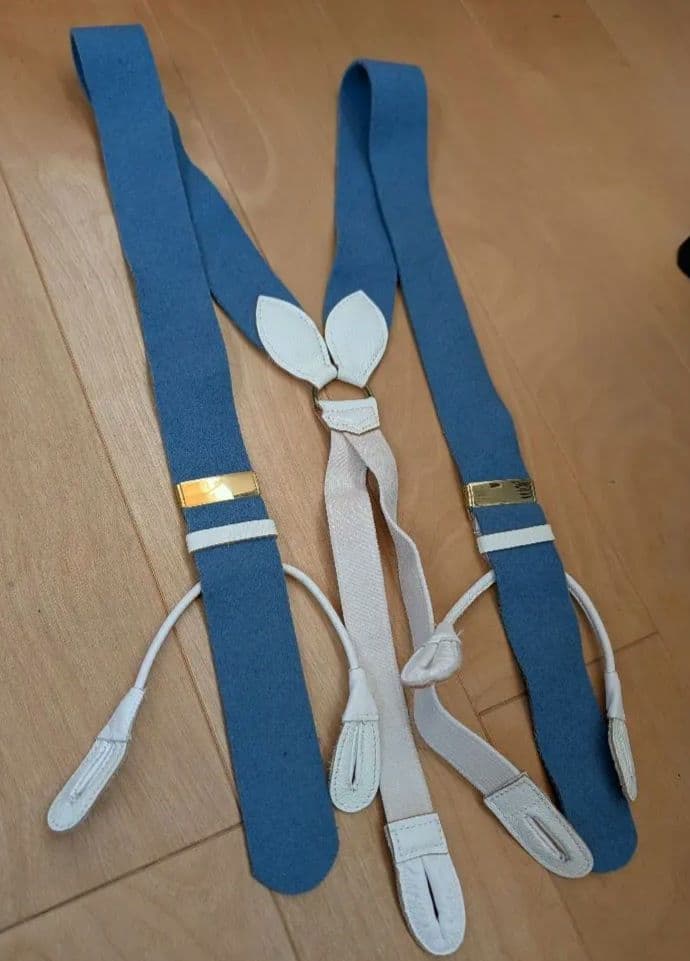  Thurston サスペンダー 4本セット／ボタン留め用 革エンド