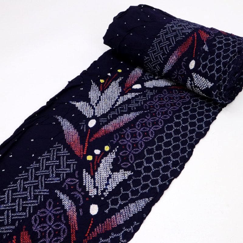 《剱持★手縫い仕立て＋色留め＋『有松鳴海絞』華麗な花模様■反25-98》