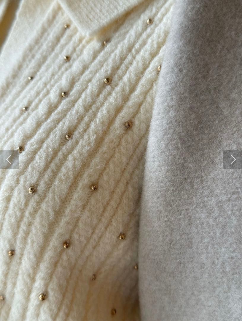 LAGUNAMOON ケーブルビジューIラインニットワンピース アイボリー 新品