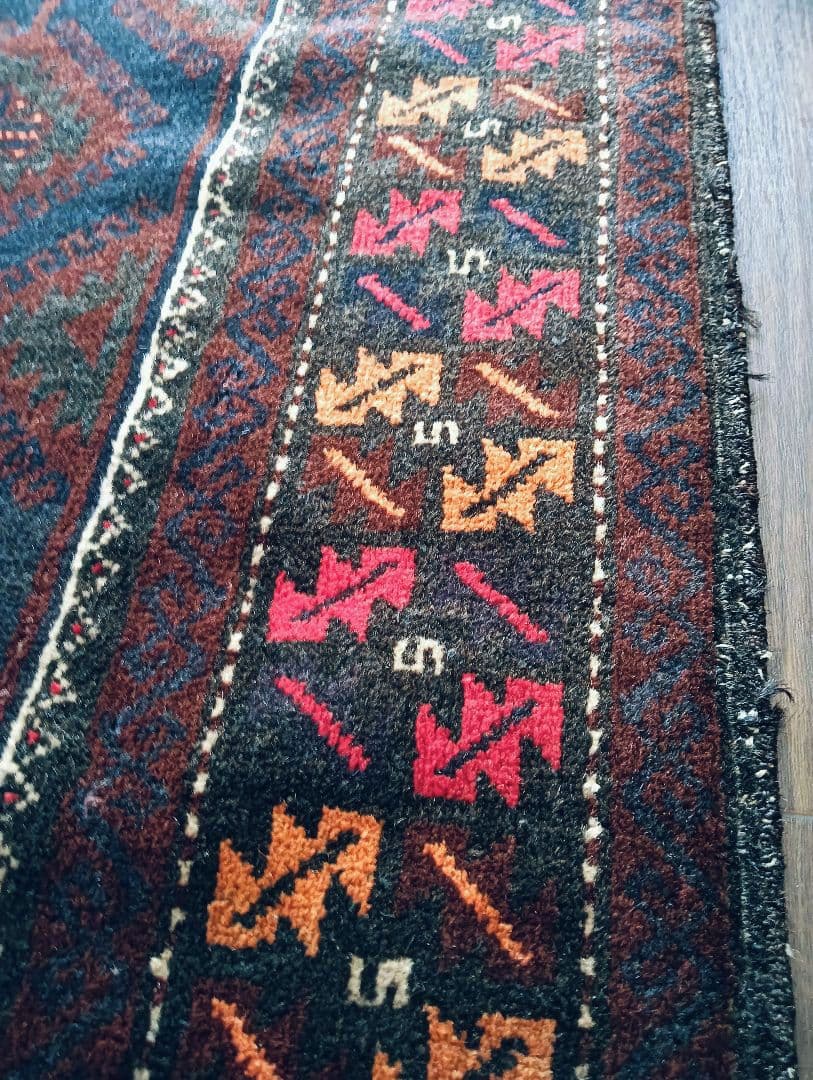 専用です。美品♪　漆黒のバルーチラグ　アフガニスタン　ビンテージ