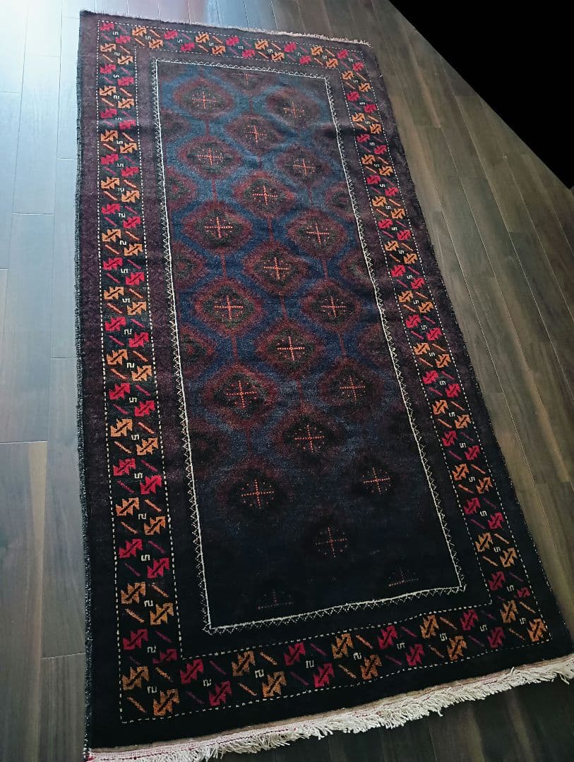 専用です。美品♪　漆黒のバルーチラグ　アフガニスタン　ビンテージ