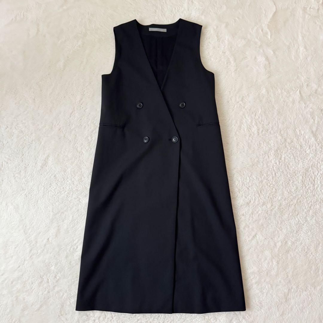 美品　theory luxe ロングジレ　Salind 黒　38