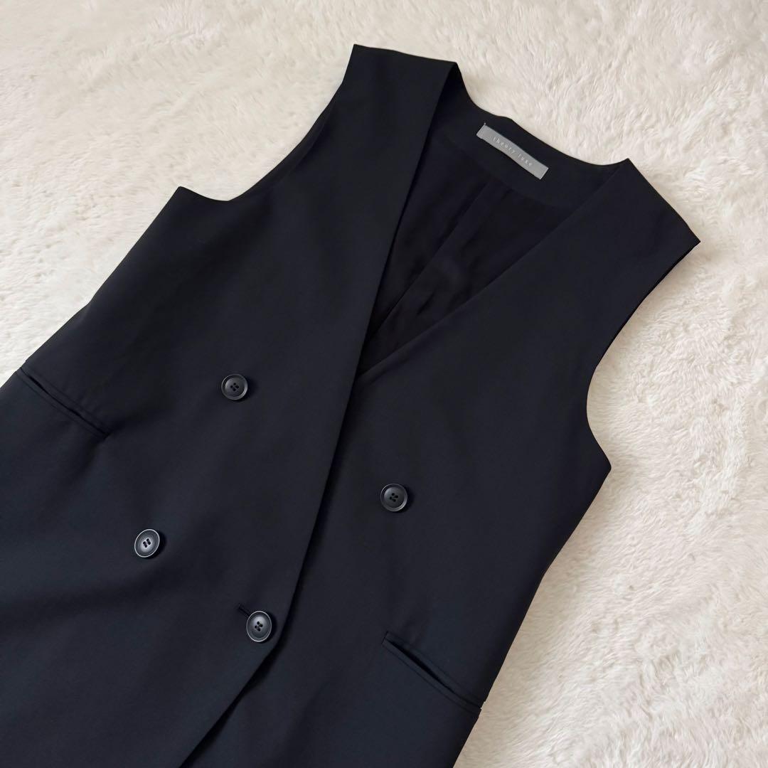 美品　theory luxe ロングジレ　Salind 黒　38