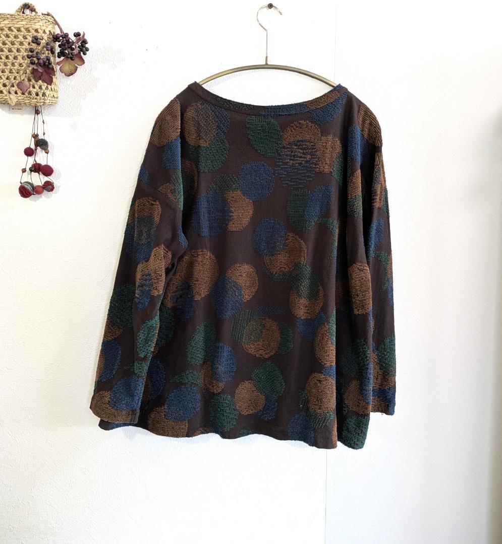 群言堂☆25年秋☆月の満ち欠けパイルジャガードWPO青文字☆手洗い可☆美品です