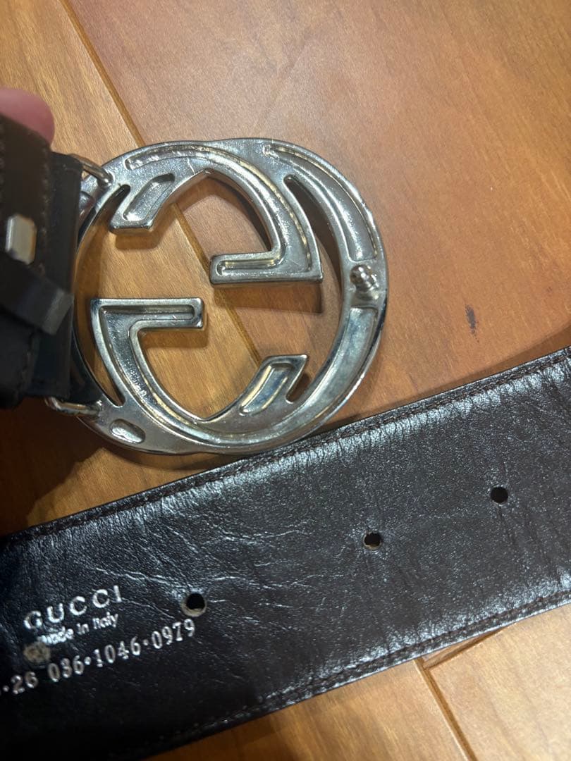 GUCCI 茶系　レザー ベルト　レディース