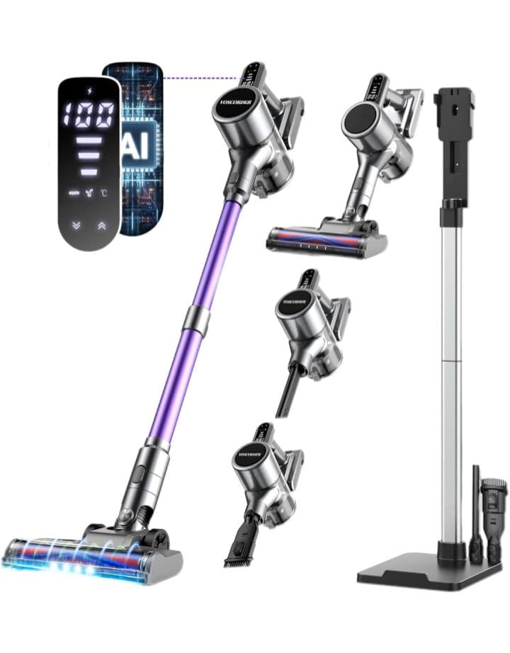 掃除機 コードレスLEDライト付き65Kpa強力吸引収納充電スタンド　軽量