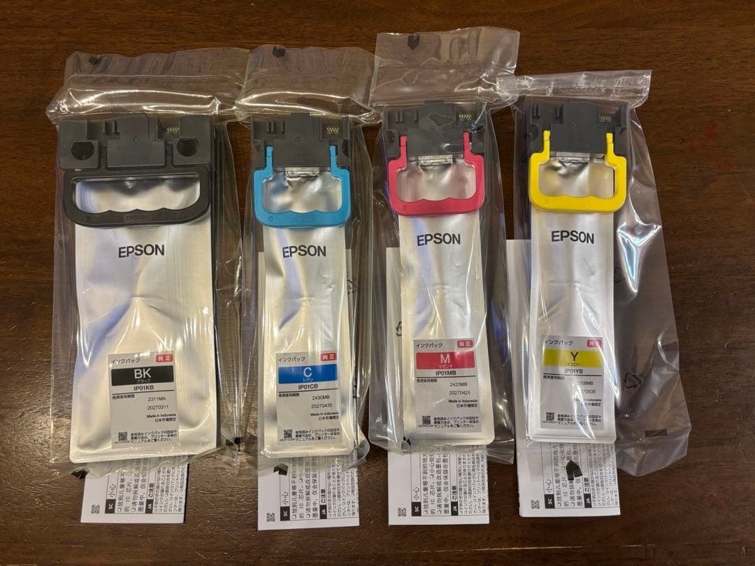 【純正】　EPSON インクパック セット IPO1 Y M C BK
