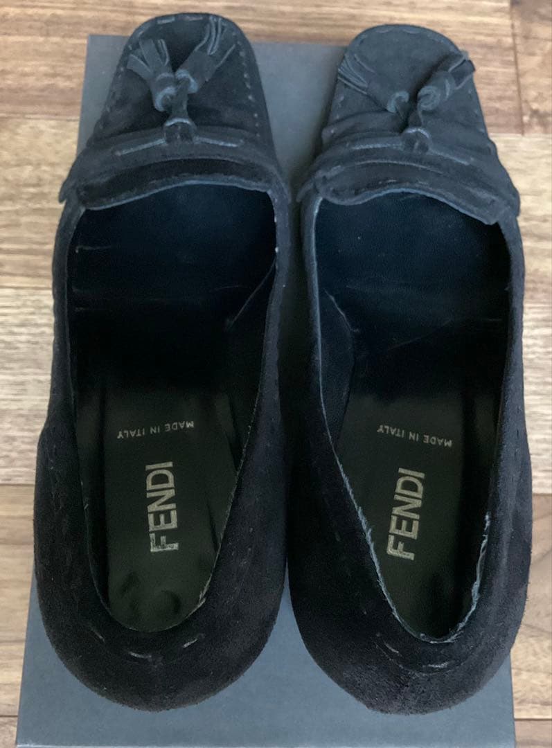 FENDI フェンディ/ スエード ヒール タッセルローファー