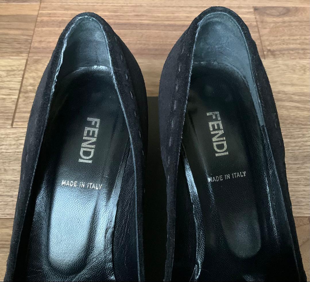 FENDI フェンディ/ スエード ヒール タッセルローファー