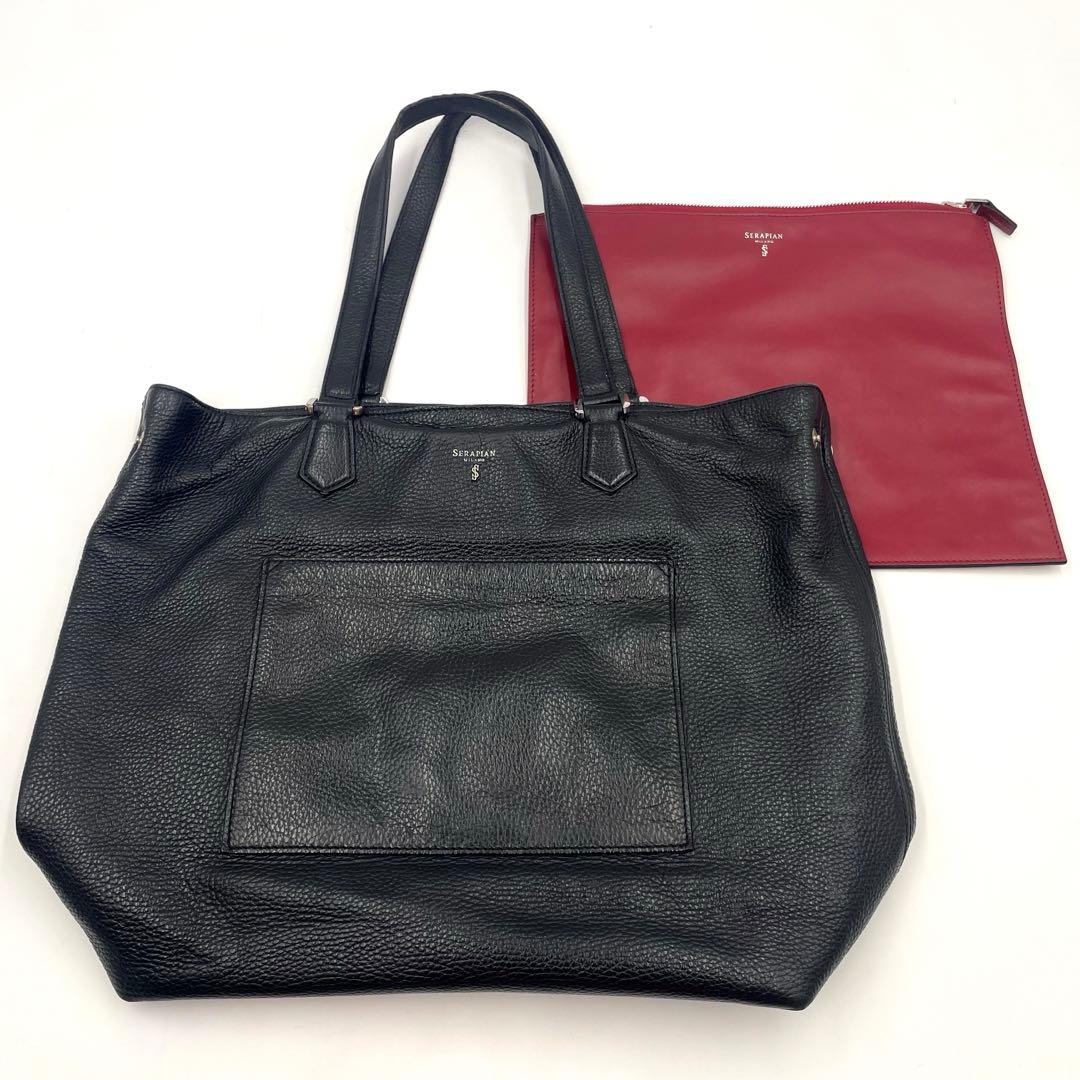 【極上】セラピアン MILANO トートバッグ+クラッチバッグ 肩掛け 大容量